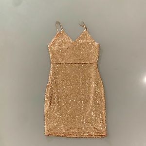 NWT Guess gold sequin mini dress